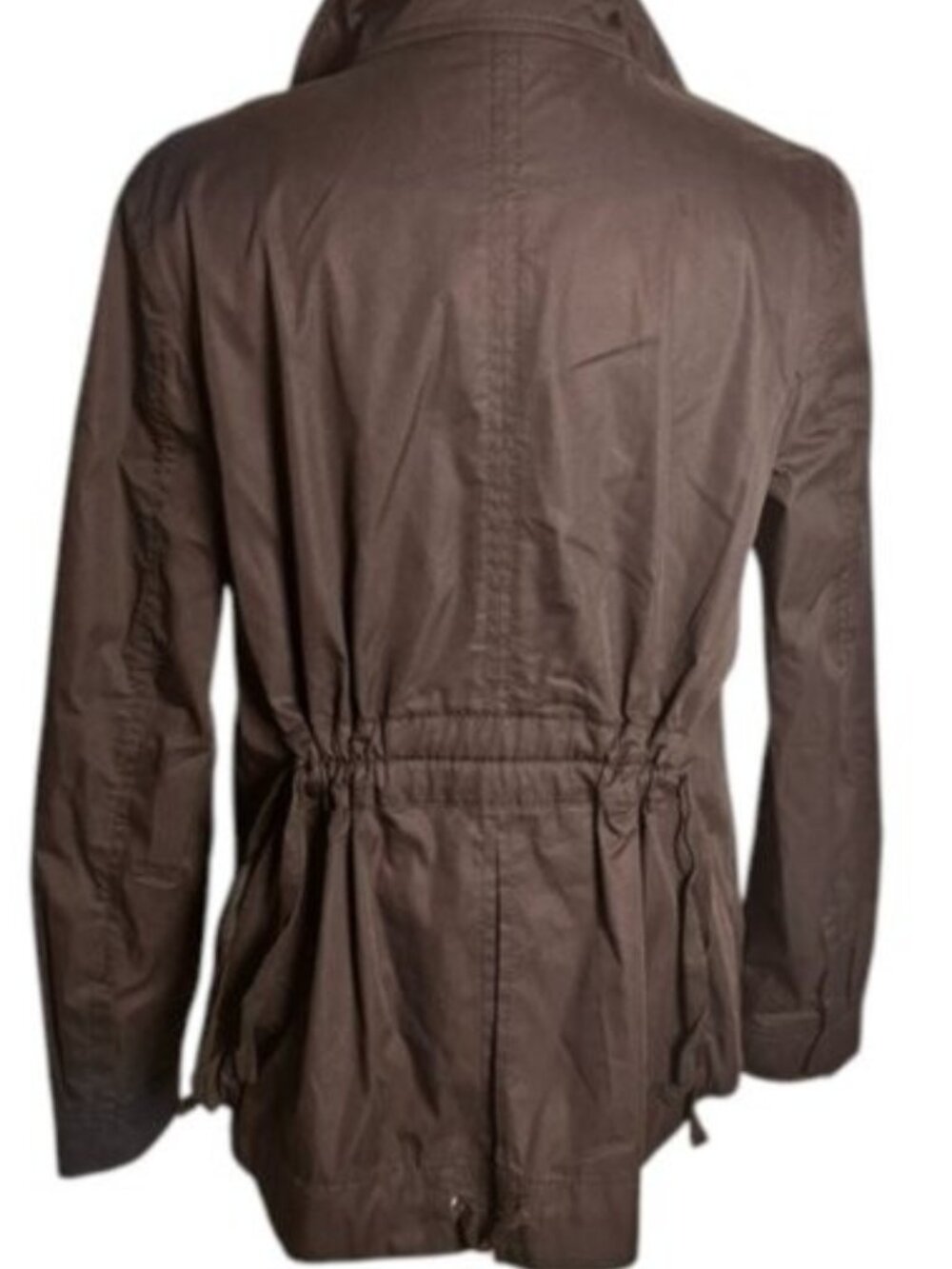 Banana Republic Black Ruffle Zip Jacket Cinched Waist Lightweight Size S - Picture 3 of 10